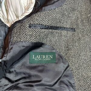 Lauren Ralph Lauren Black and White Herringbone Jacket
